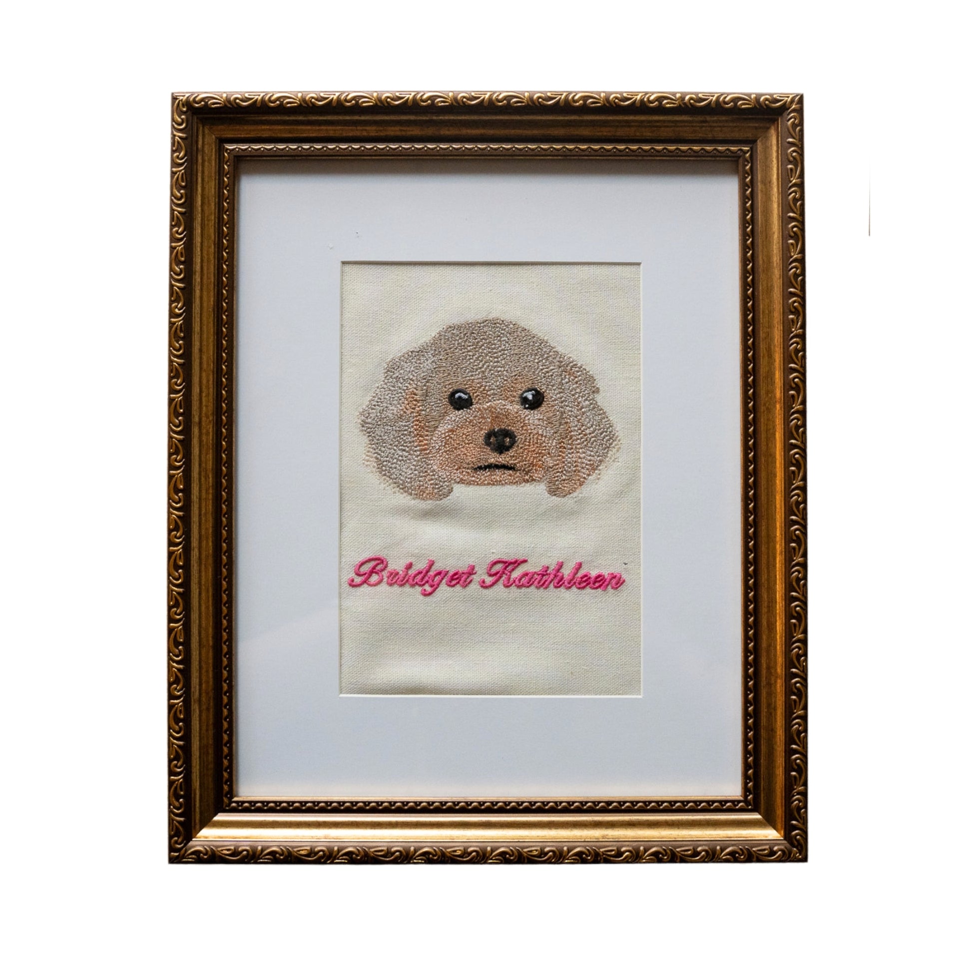 Individual Pet Portrait of an embroidered Poodle face