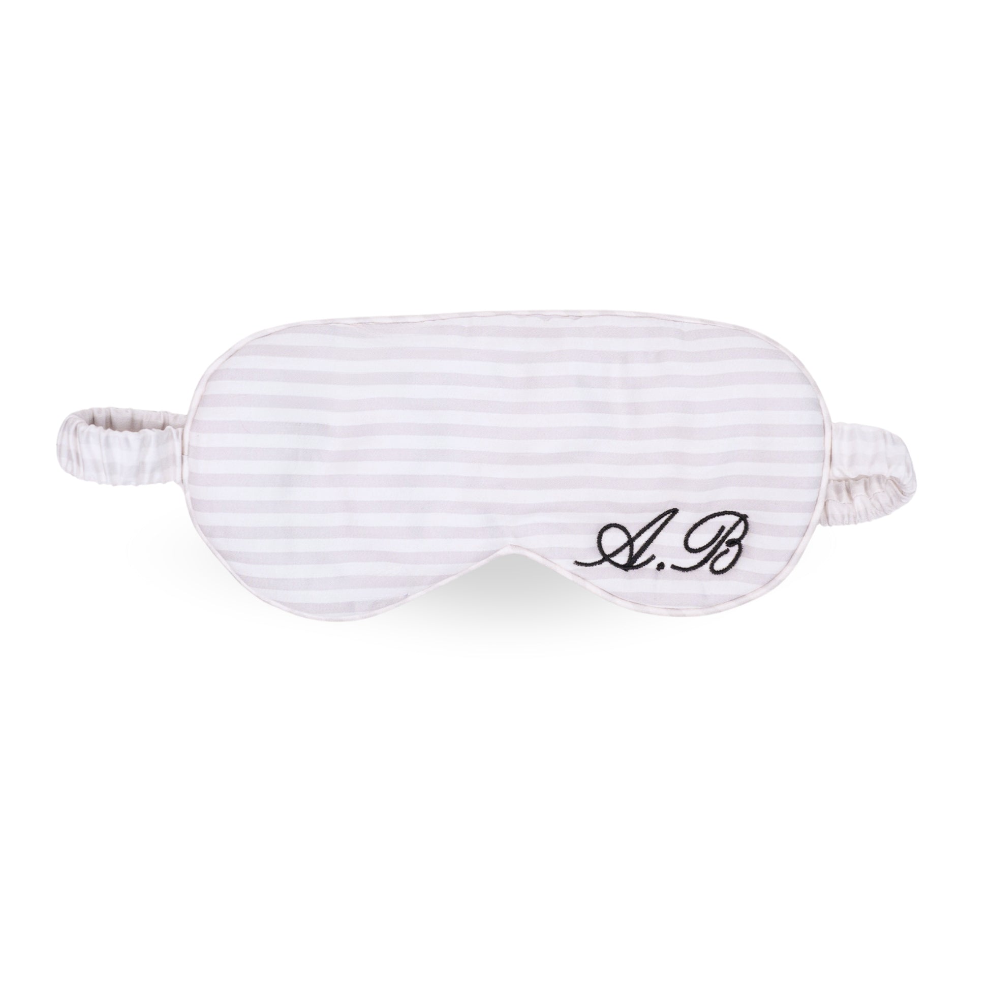 White Cotton Stripe Eye Mask