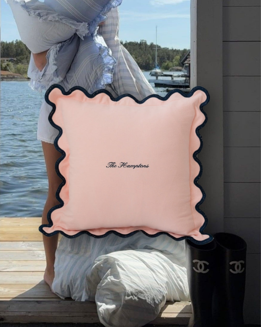Pink Hamptons Throw Pillow