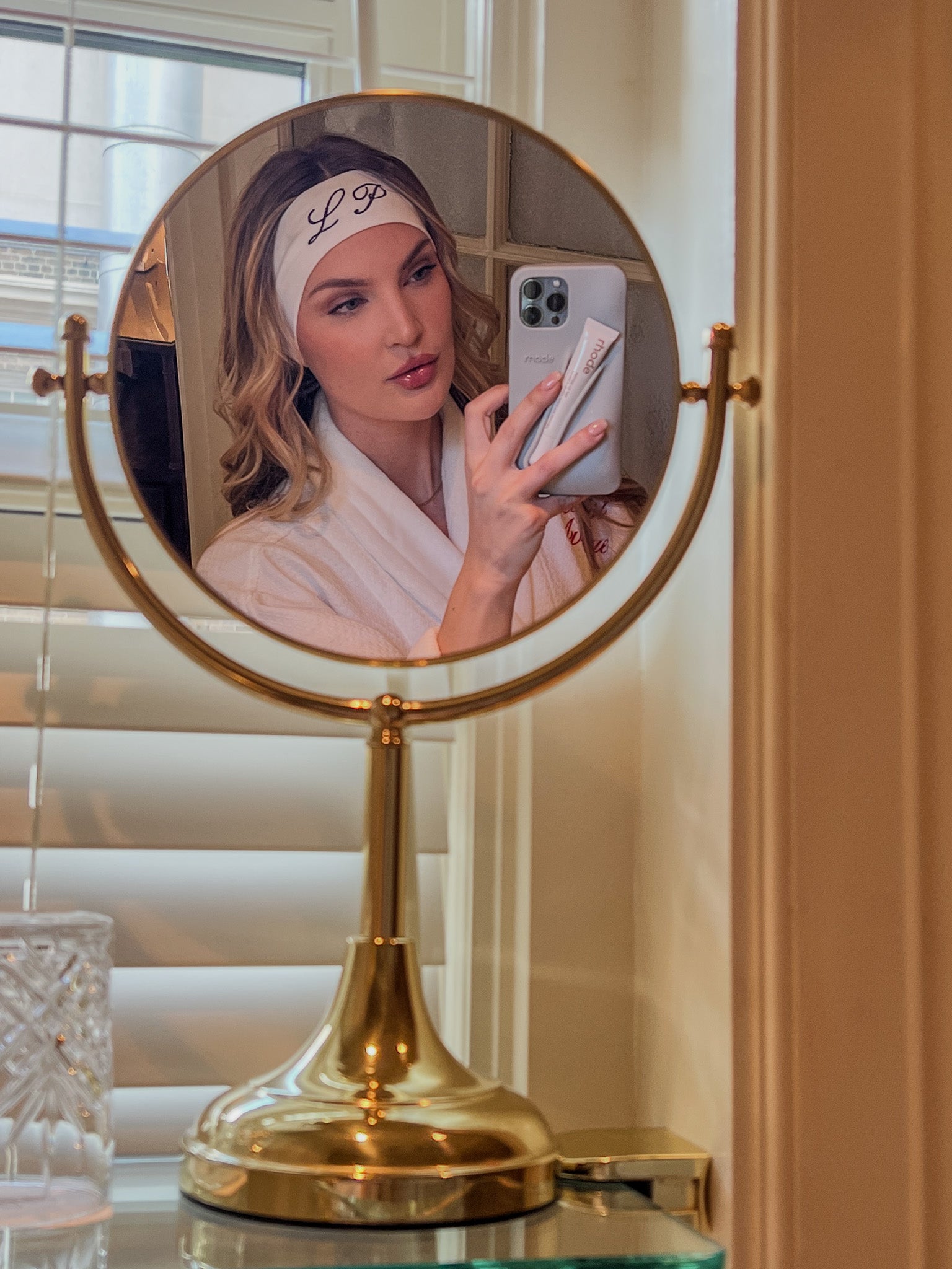 White Initial Stretch Headband