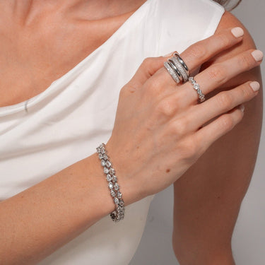 Almond Silver Tennis BraceletCuffsJullistJullistJullist