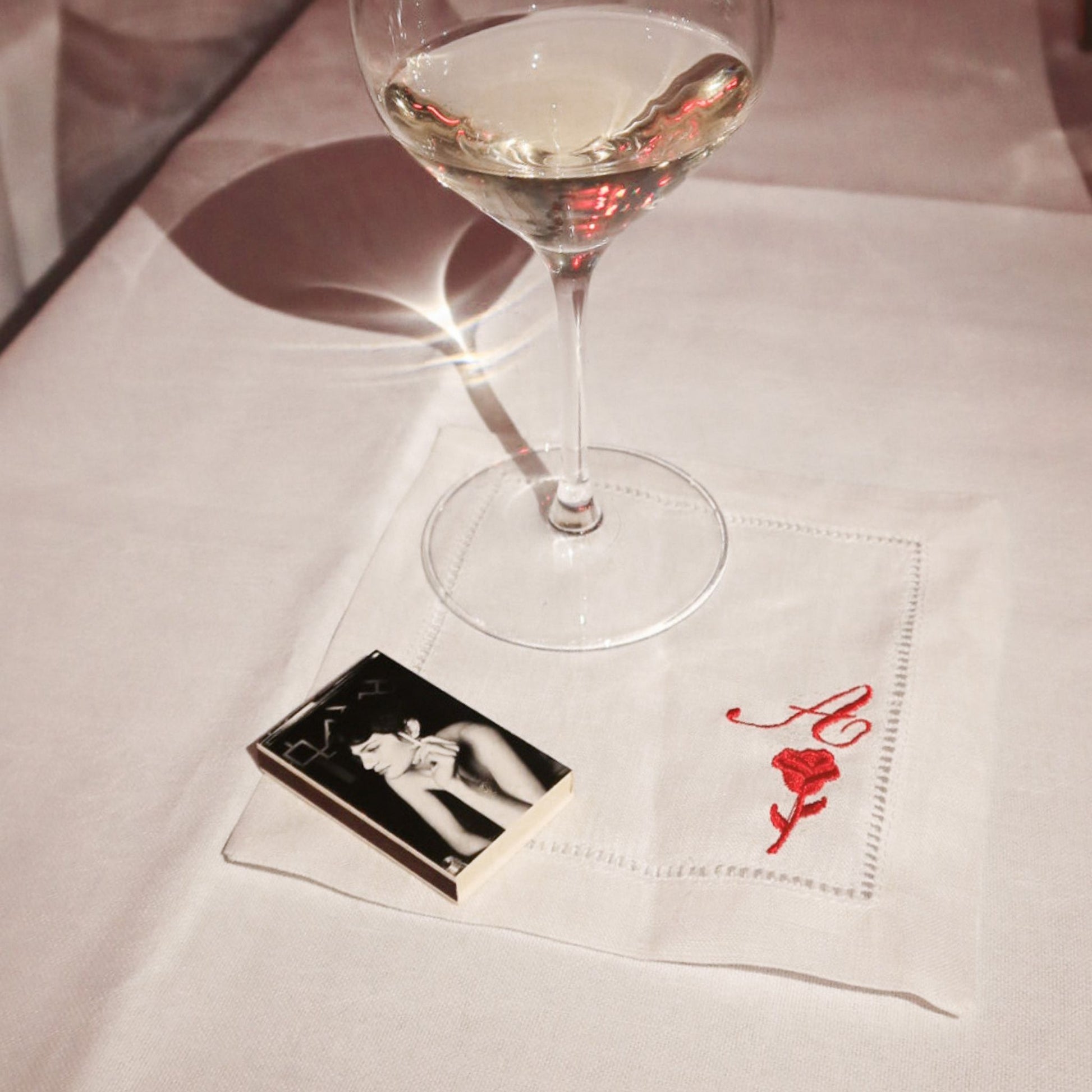 Forever Rose Initial Cocktail Napkin Set